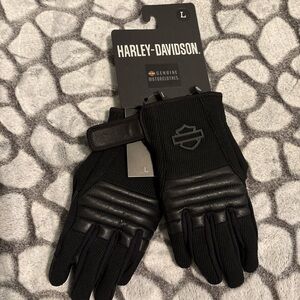 Harley-Davidson DYNA Knit Leather Black Motorcycle Gloves